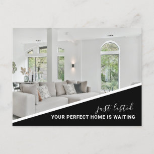 Moderne foto real estate marketing ansichtkaart briefkaart