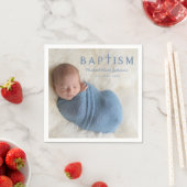 Moderne foto religieus kruis jongensdoop servet (Insitu)