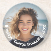 Moderne foto - Retro tekst - Persoonlijk Zandsteen Onderzetter (Voorkant)