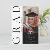 Moderne Foto RN Verpleegkundige Afstudeerfeest Kaart (Staand voorkant)