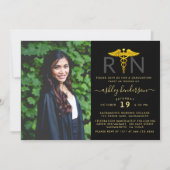 Moderne Foto RN Verpleegkundige Afstudeerfeest Kaart (Voorkant)