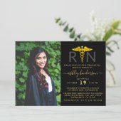 Moderne Foto RN Verpleegkundige Afstudeerfeest Kaart (Staand voorkant)