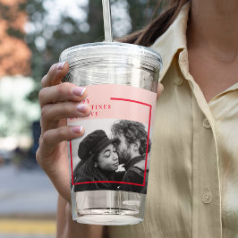 Moderne foto | Rode en roze fijne Valentijnse cade Acryl Drinkbeker