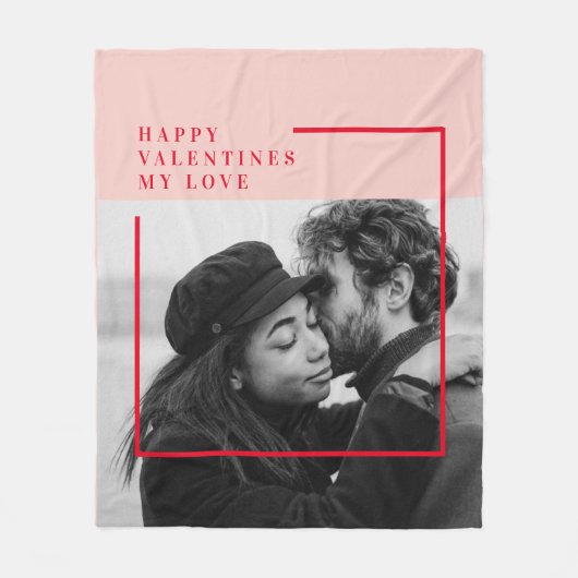 Moderne foto | Rode en roze fijne Valentijnse cade Fleece Deken (Voorkant)