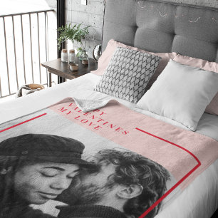 Moderne foto Rode en roze fijne Valentijnse cade Fleece Deken