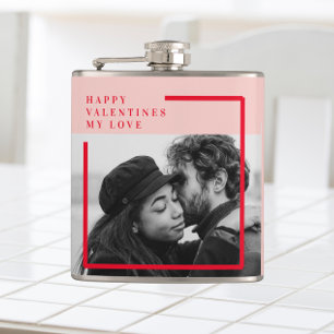 Moderne foto   Rode en roze fijne Valentijnse cade Heupfles