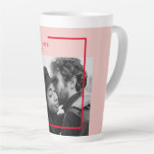 Moderne foto | Rode en roze fijne Valentijnse cade Latte Mok (Rechterhoek)