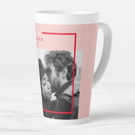 Moderne foto | Rode en roze fijne Valentijnse cade Latte Mok (Rechterhoek)