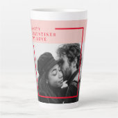 Moderne foto | Rode en roze fijne Valentijnse cade Latte Mok (Voorkant)