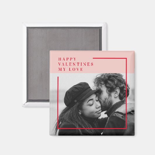 Moderne foto | Rode en roze fijne Valentijnse cade Magneet (Voorkant / Achterkant)