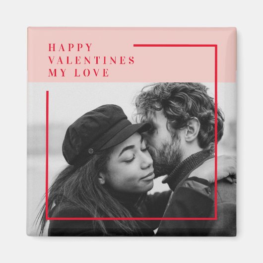 Moderne foto | Rode en roze fijne Valentijnse cade Magneet (Voorkant)