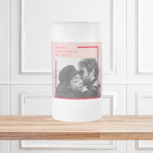 Moderne foto Rode en roze fijne Valentijnse cade Matglas Bierpul