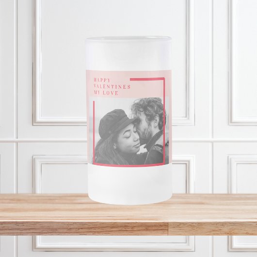 Moderne foto | Rode en roze fijne Valentijnse cade Matglas Bierpul