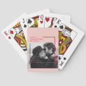 Moderne foto | Rode en roze fijne Valentijnse cade Pokerkaarten (Achterkant)