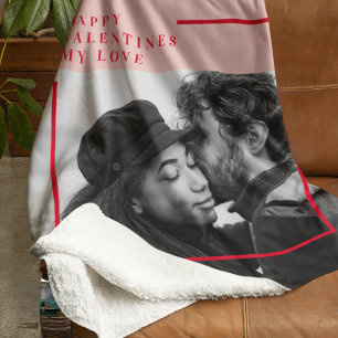 Moderne foto   Rode en roze fijne Valentijnse cade Sherpa Deken