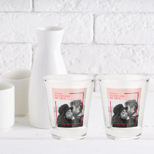 Moderne foto Rode en roze fijne Valentijnse cade Shot Glas