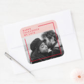 Moderne foto | Rode en roze fijne Valentijnse cade Vierkante Sticker (Envelop)