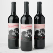 Moderne foto | Rode en roze fijne Valentijnse cade Wijn Etiket (Flessen)