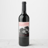 Moderne foto | Rode en roze fijne Valentijnse cade Wijn Etiket (Voorkant)