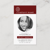 Moderne foto Rode QR CODE CORPORATE Visitekaartje (Voorkant)