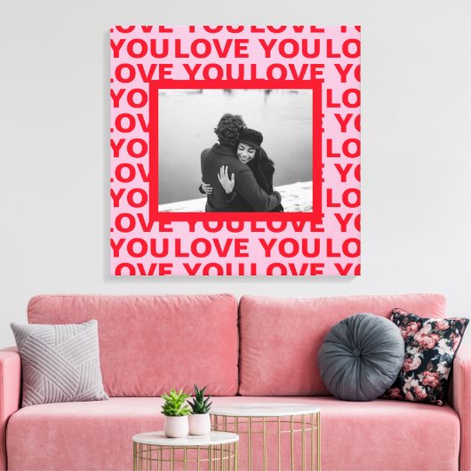 Moderne foto | Rood- en roze liefde U Valentijnse  Canvas Afdruk (Insitu (Woonkamer))