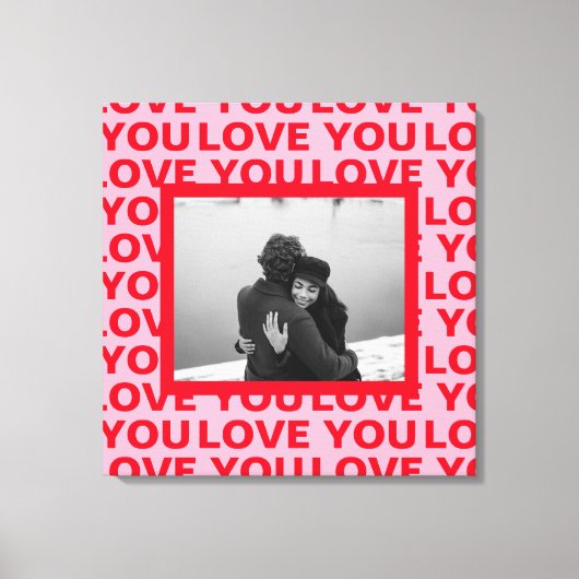 Moderne foto | Rood- en roze liefde U Valentijnse  Canvas Afdruk (Voorkant)