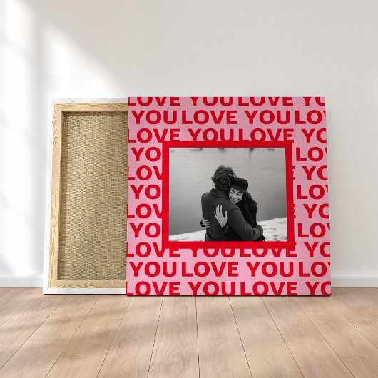 Moderne foto | Rood- en roze liefde U Valentijnse  Canvas Afdruk
