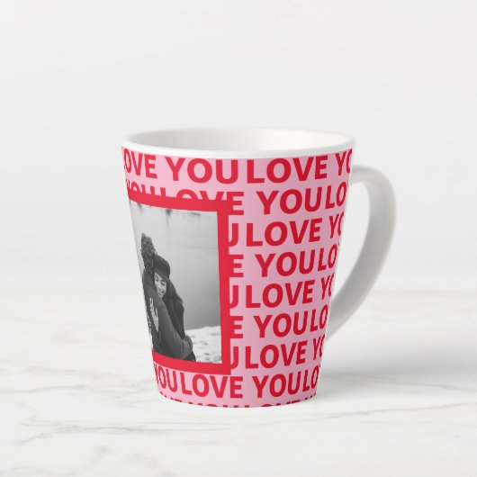 Moderne foto | Rood- en roze liefde U Valentijnse  Latte Mok (Rechterhoek)