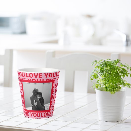 Moderne foto | Rood- en roze liefde U Valentijnse  Latte Mok