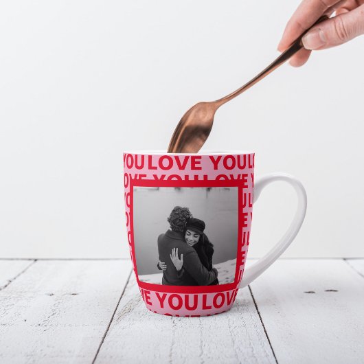 Moderne foto | Rood- en roze liefde U Valentijnse  Latte Mok