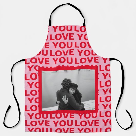 Moderne foto | Rood- en roze liefde U Valentijnse  Schort (Voorkant)