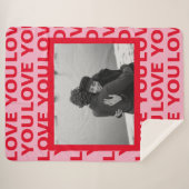 Moderne foto | Rood- en roze liefde U Valentijnse  Sherpa Deken (Voorkant (horizontaal))