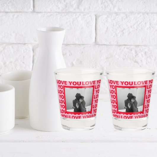 Moderne foto | Rood- en roze liefde U Valentijnse Shot Glas