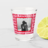 Moderne foto | Rood- en roze liefde U Valentijnse Shot Glas (Voorkant)