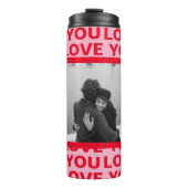 Moderne foto | Rood- en roze liefde U Valentijnse  Thermosbeker (Voorkant)