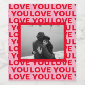 Moderne foto | Rood- en roze liefde U Valentijnse Wijn Etiket (Enkel label)