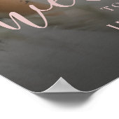 Moderne foto Roos Gold Calligraphy Wedding Sign Poster (Hoek)