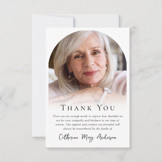 Moderne foto rouwsympathie begrafenismonument bedankkaart (Voorkant)
