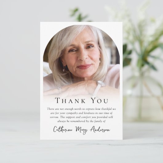 Moderne foto rouwsympathie begrafenismonument bedankkaart (Staand voorkant)