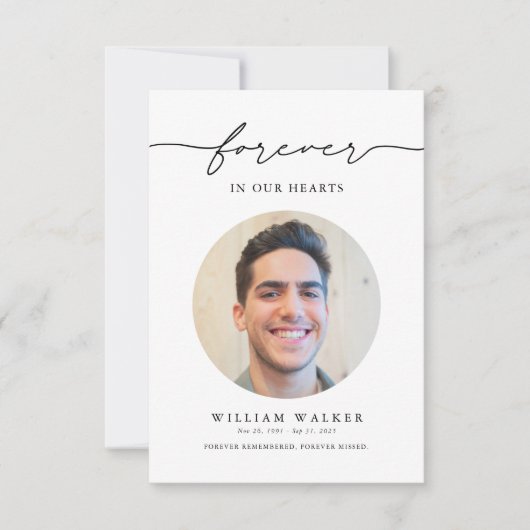 Moderne foto rouwsympathie begrafenismonument bedankkaart (Voorkant)