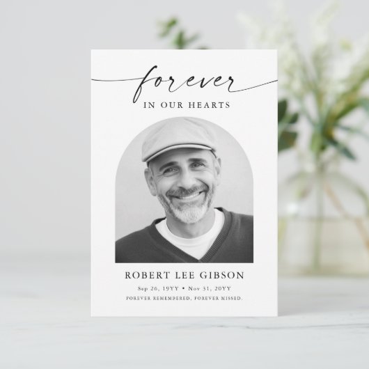 Moderne foto rouwsympathie begrafenismonument bedankkaart (Staand voorkant)