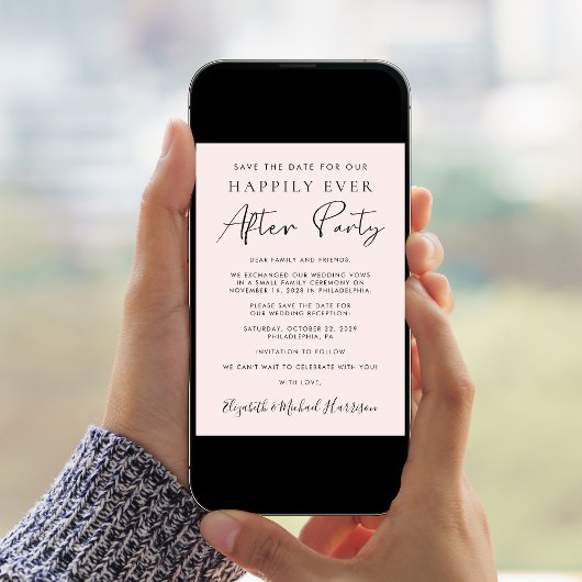 Moderne foto Roze bruiloft Opslaan Datum Aankondiging