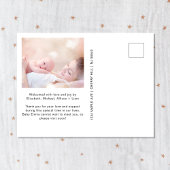 Moderne foto roze Dank je geboorte Aankondigingskaart