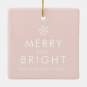 Moderne foto Roze Eenvoudig Lovely Gift Keramisch Ornament (Achterkant)