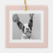 Moderne foto Roze Eenvoudig Lovely Gift Keramisch Ornament (Voorkant)