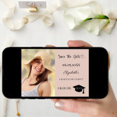 Moderne foto roze neutrale afstudeerfeest save the date