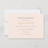 Moderne foto roze verlovingsfeest uitnodiging (Achterkant)