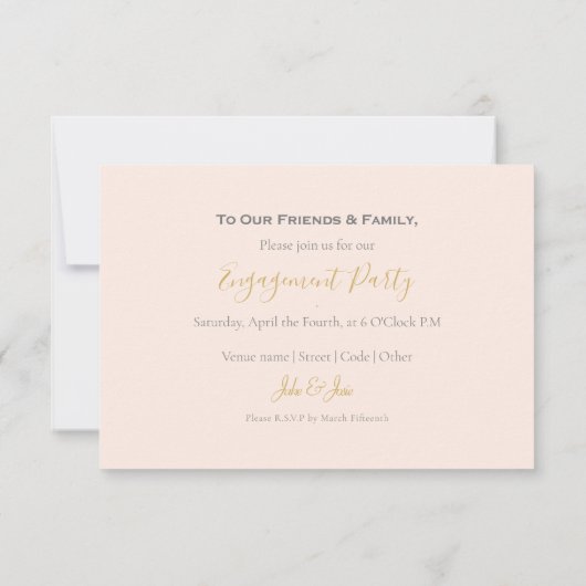 Moderne foto roze verlovingsfeest uitnodiging (Achterkant)