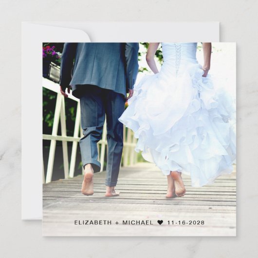 Moderne foto Sage Green bruiloft receptie Kaart (Achterkant)