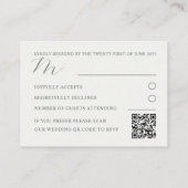 Moderne foto Sage Groene Kalligrafie RSVP Informatiekaartje (Achterkant)